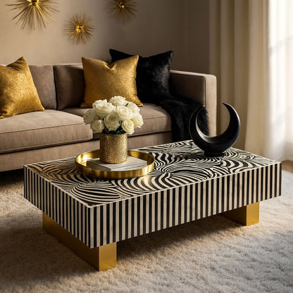 Xanthe Mother of Pearl Swirl Inlay Coffee Table 130cm