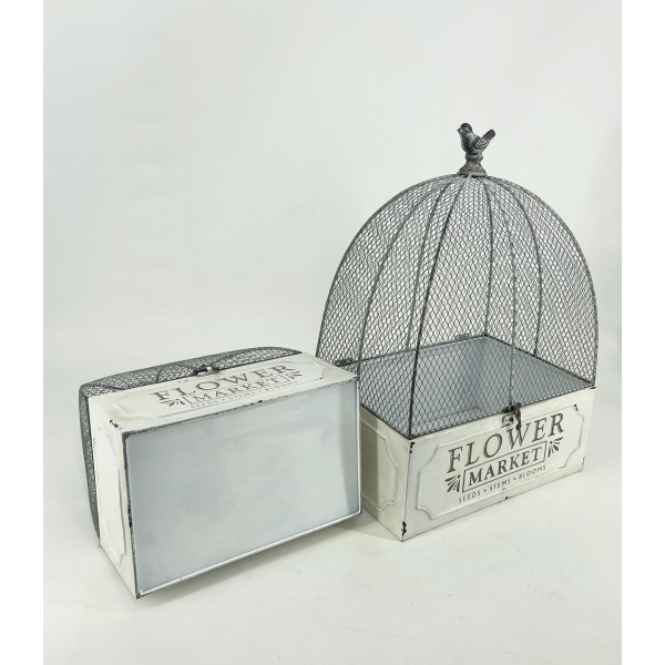 Set 2 Nested 'Flower Market' Cloche Cages 36cm, 36cm
