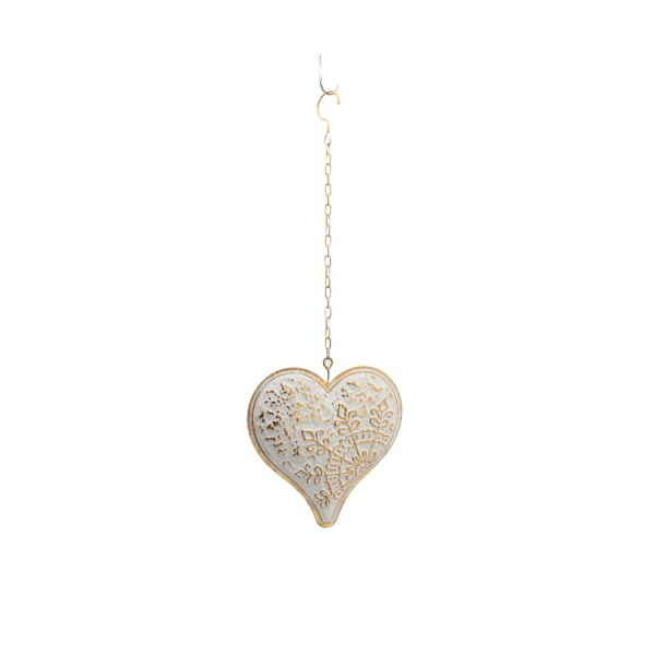 Metal Hanging Decoration White 28cm