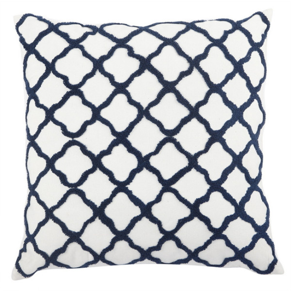 Quatrefoil Feather Cushion Moorish Embroided 50cm
