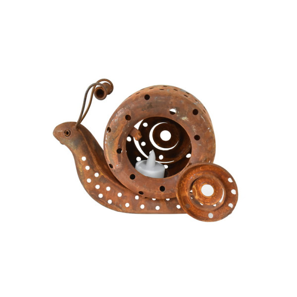 Rust Snail Candle Holder 22cm