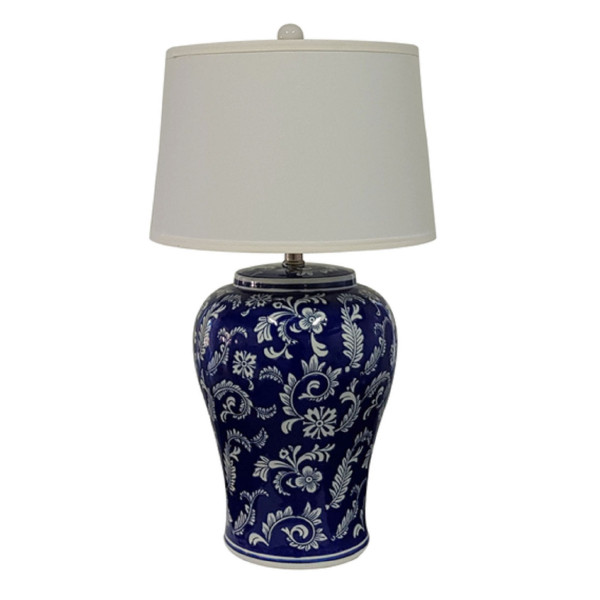 Blossom Ceramic Table Lamp Blue White 68cm