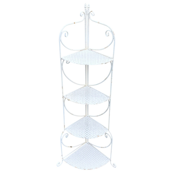 Martinique Aged 4-Shelf Corner Unit / Plant Stand 54x132cm