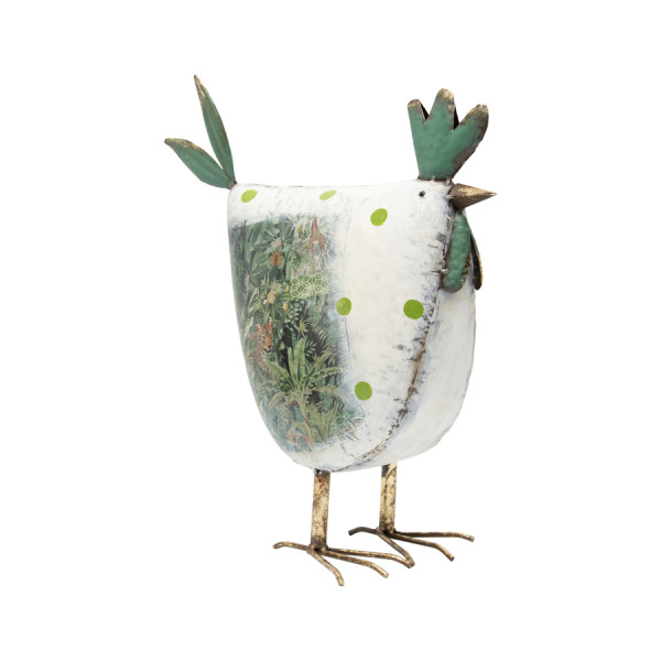 Natures Art Metal Chook w Polka Dots 41cm