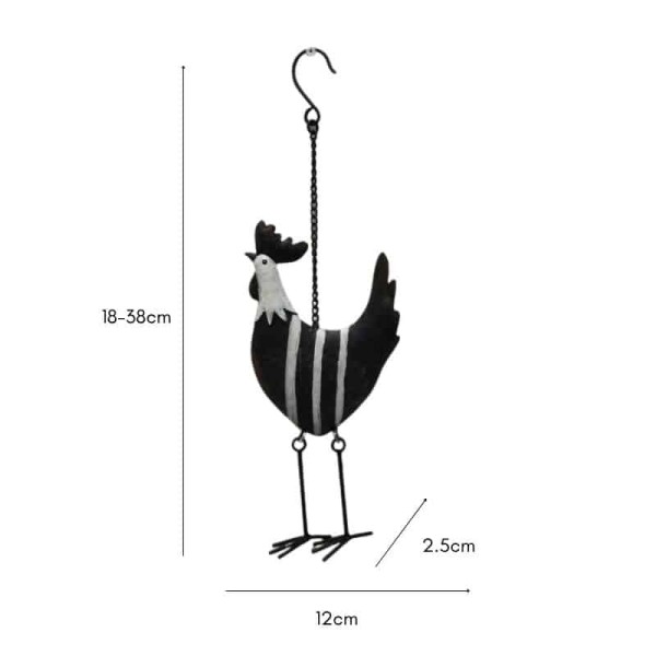 Hanging Black + White Stripe Chook
