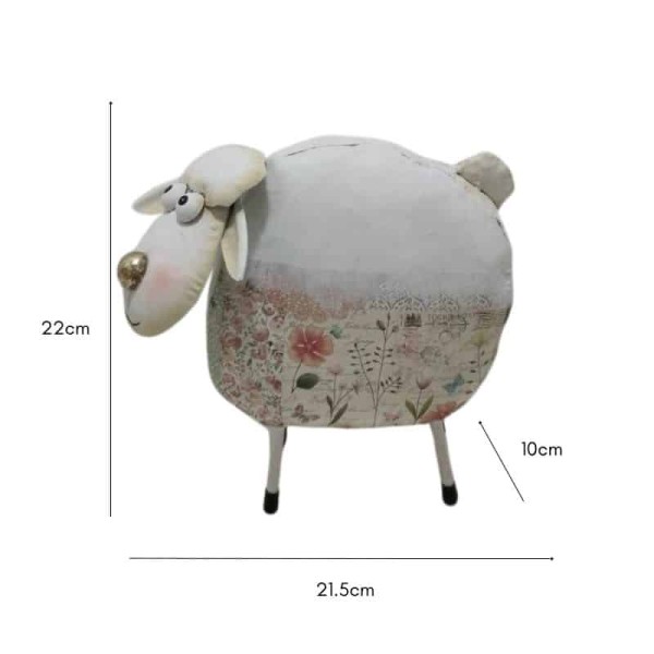 Pink And Green Floral Sheep 22cm