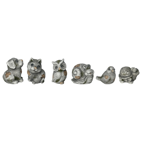 Set 6 Asst Garden Animal Figurines Paperweights 