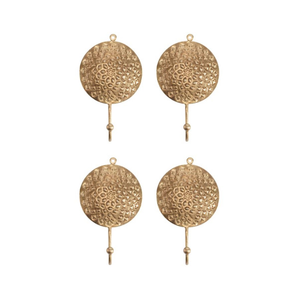 Set 4 Circular Mandala Wall Hooks 21cm