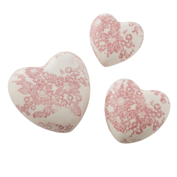 Set 3 Ass Size Cherry Blossom Hearts 10cm