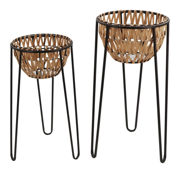 Set 2 Nested Tropea Bowls / Planters an 3 Legged Stand 34x62cm