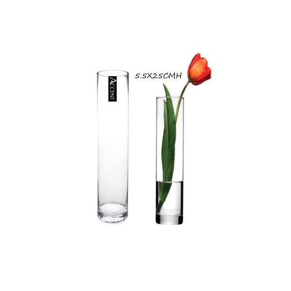 bulk 12 Glass Cylinder Vase 25cm