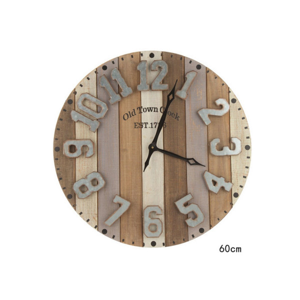 bulk 1 Old Town Metal N Mdf Wall Clock 60x60cm