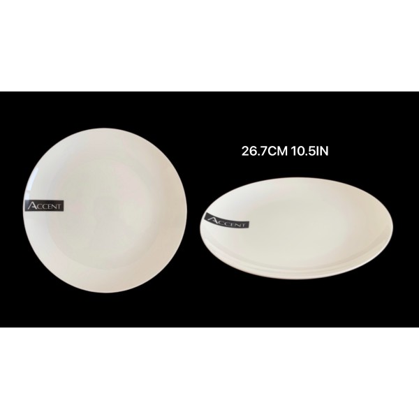 bulk 24 White Fine Bone China Dinner Plate 10.5ln 26x2cm