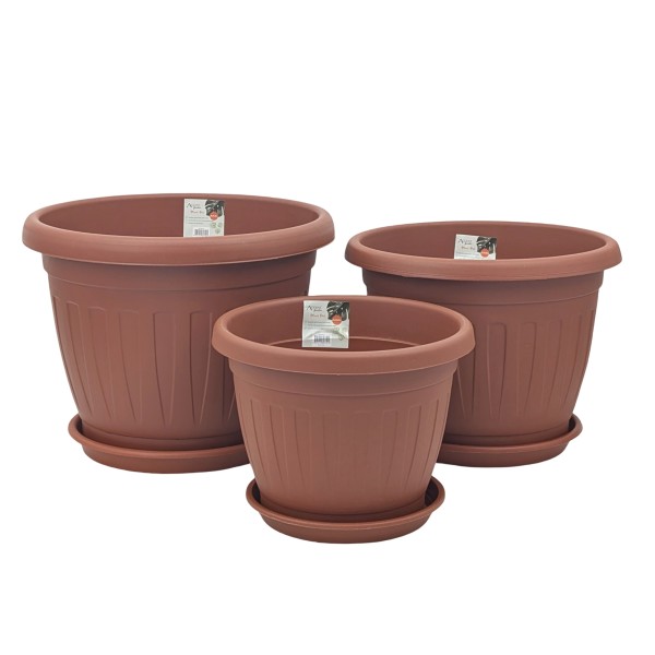 bulk 14 Garden Plastic Pot & Saucer 39cm