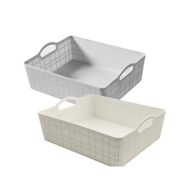 bulk 18 Rect Storage Basket w/ Handle 34cm
