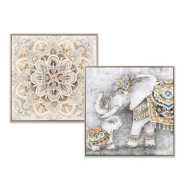 Set 2 Elephant Wall Art Assort 60cm