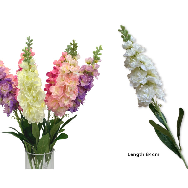 Bulk 24 Artificial Delphinium 4 Assort 20x84cm