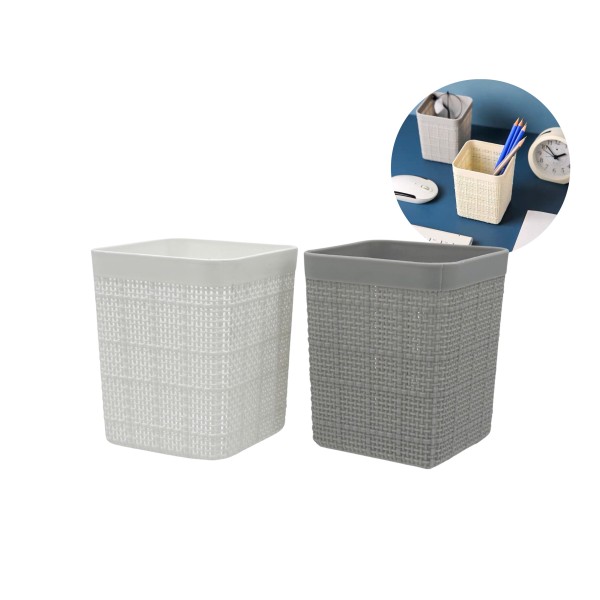 bulk 24 Plastic Square Pen Holder 2 Asst 9x11cm