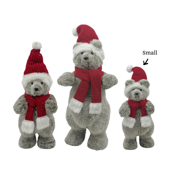 bulk 4 Xmas Randolph Bear w Red Hat / Scarf 34cm