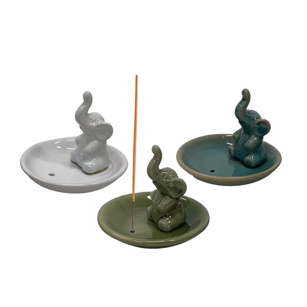 Set 3 Elephant Incense Holder 10cm