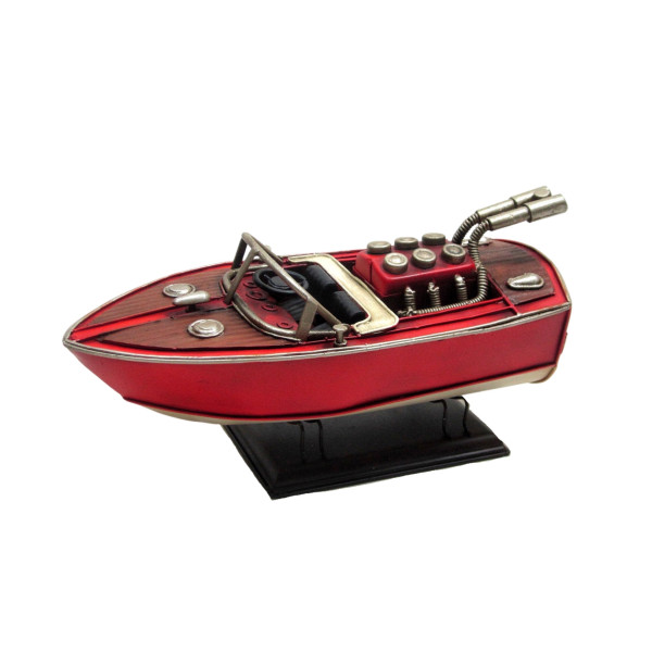 Metal Speed Boat Ornament 24x12cm