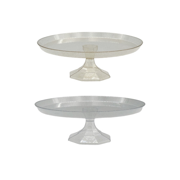 bulk 24 Large Glitter Plastic Cake Stand 30x5cm