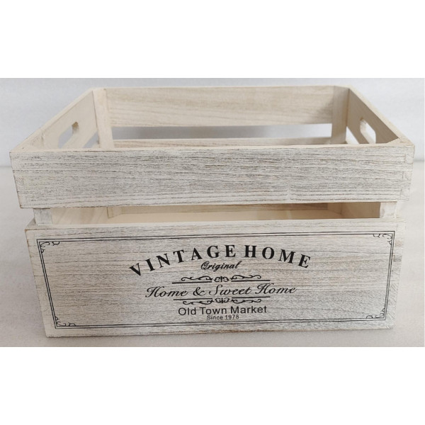 Vintage Home Wood Crates White Wash 40x22cm