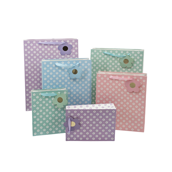 bulk 24 Xlarge Embossed Daisy Gift Bag Assort 42cm