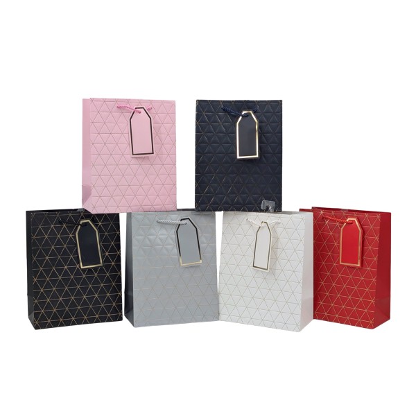 bulk 24 Medium Foiled Triangles Gift Bag 123cm