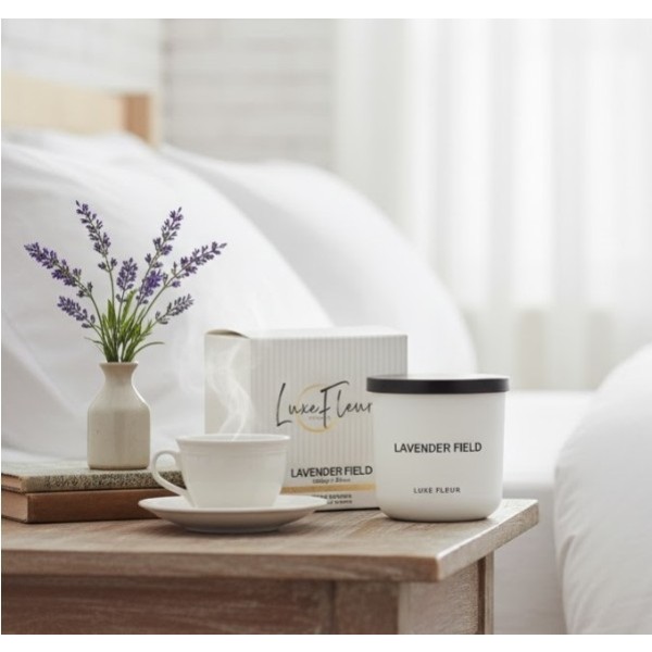 bulk 6 Luxe Fleur Scented Soy Candle In Jar Lavender Field