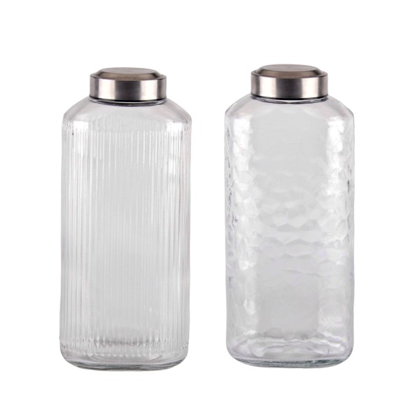 bulk 6 Glass Bottle w Metal Screw Lid 1.8Lt Assort 11x30cm