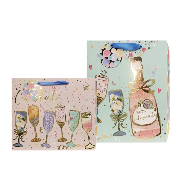 bulk 24 Large Medium Celebration Sips For Female Gift Bag Assort 26x32cm
