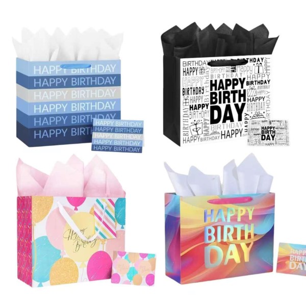 bulk 24 Xlarge Happy Birthday Celebration Gift Bag 42cm