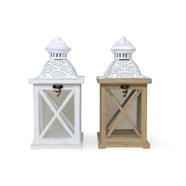 bulk 4 Wooden Classic Charm Mini Lantern 28cm
