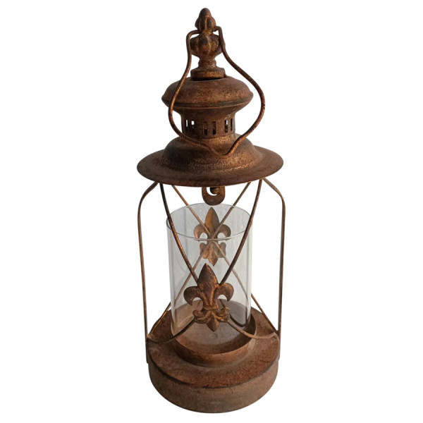 Vintage Lustre Lantern w/ Fleur 14x32cm