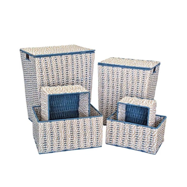 Set 6 Paper Rope Storage Baskets 55cm