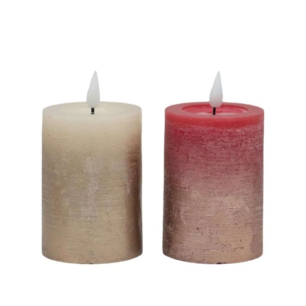 bulk 24 Led Gold Splash Taper Candle Asst 8cm