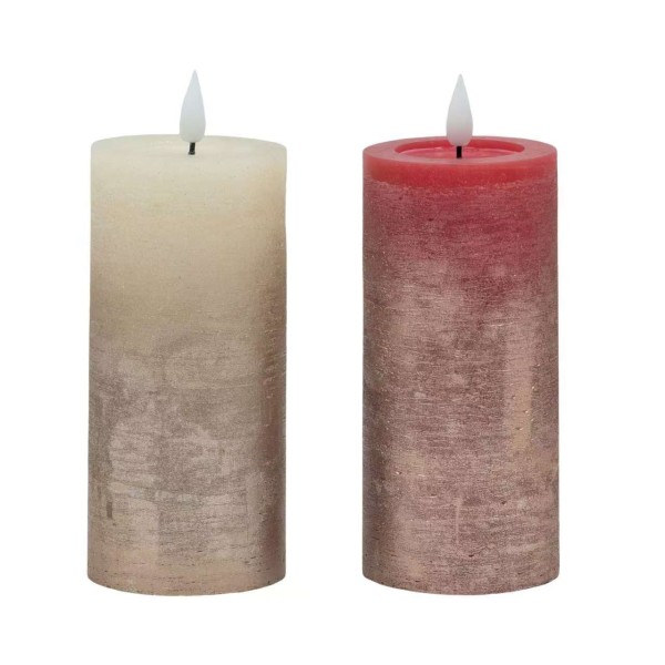 bulk 24 Led Gold Splash Pillar Candle 15cm