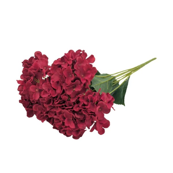 bulk 12 Artificial Burgundy Hydrangea Bunch 52cm