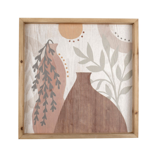 Framed Tropics w Abstract Vase Wall Art 40cm
