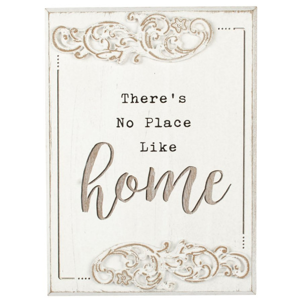 Wood-carved 'No Place Like Home' Wall Art 20x27cm