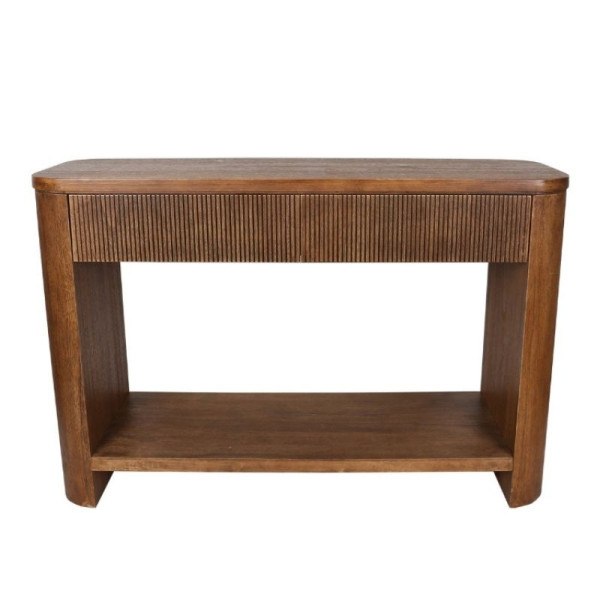 Mid-Century Style Console Table W 2 Drawers + Shelf 122x80cm