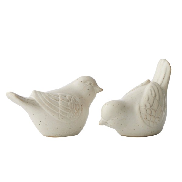 Set 2 White Decorative Birds 11cm