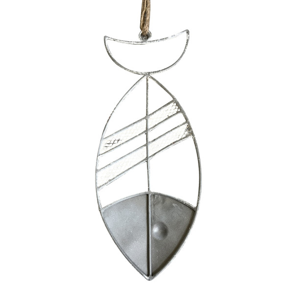 Hanging Fish Wall Decor W Rope 38cm