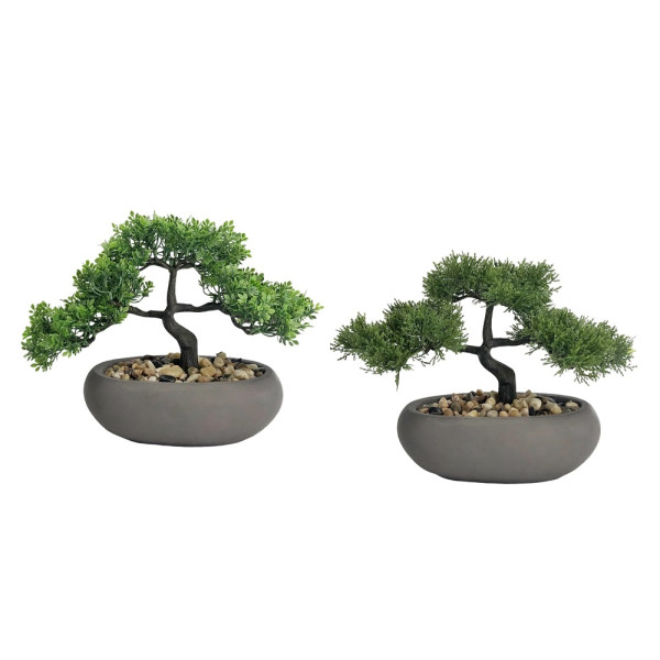 Set 2 Artificial Bonsai in Ceramic Pot Assort 30cm