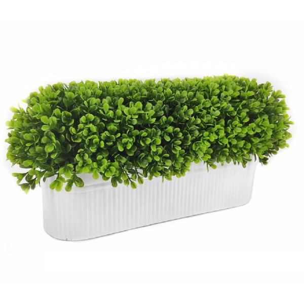 Artificial Grass in Oval Tin Pot 45cm
