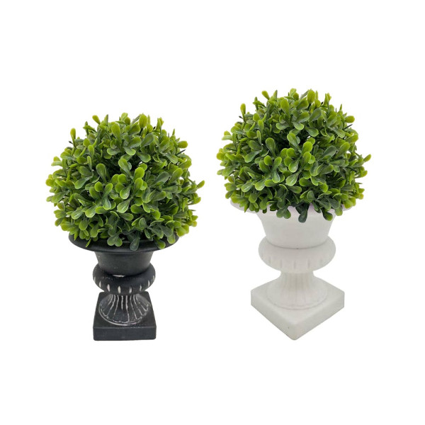 Set 2 Artificial Topiary in Urn Pot Assort 22cm