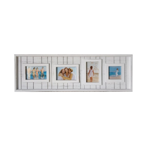 4 Opening Rustic White Photo Frame 65cm
