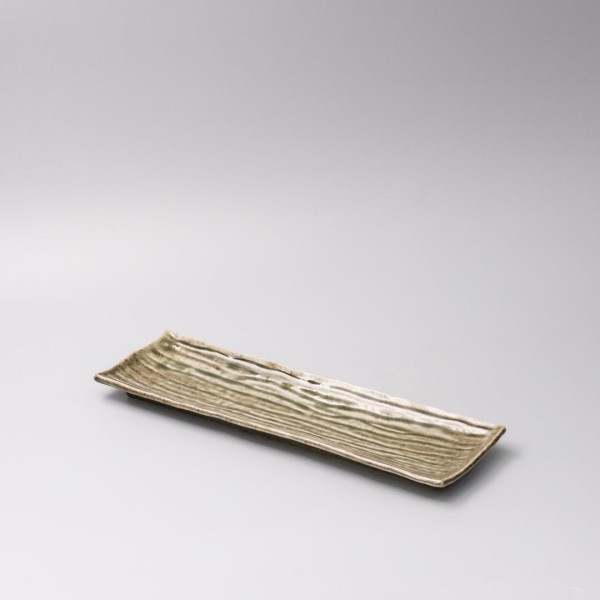 Plate Rectangular 33x10cm Sage Glaze