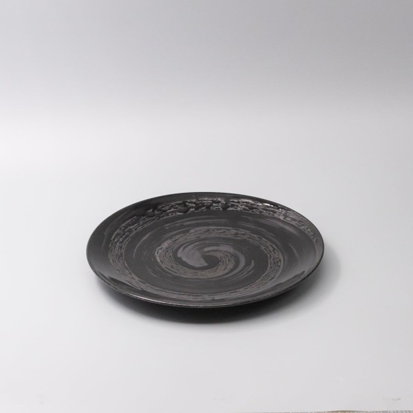Dinner Plate 28cm Gunmetal Swirl Glaze
